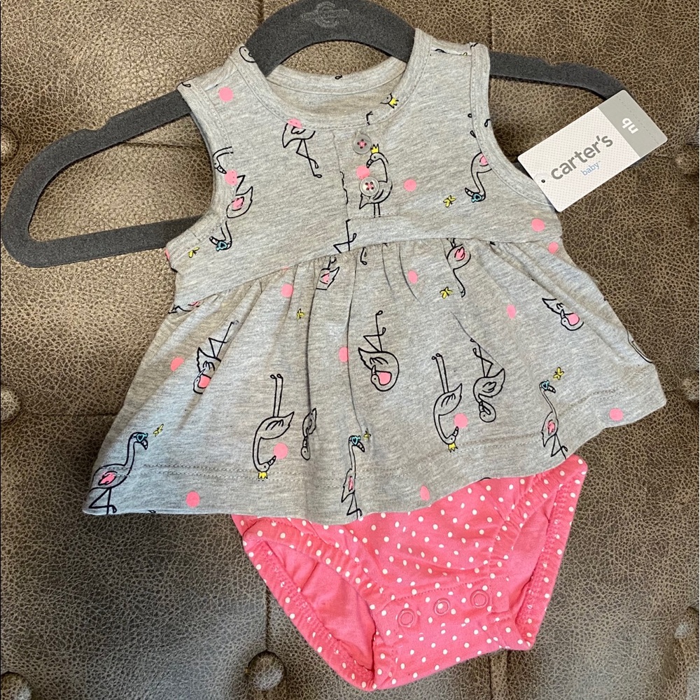 a one piece flamingo set from carter’s